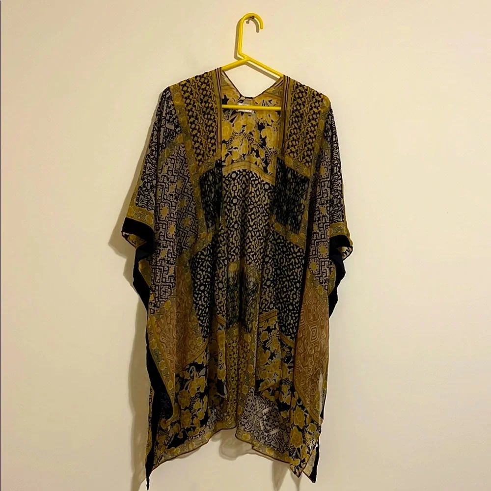 Free people X All Tous burnout velvet Bohemian Kimono one size NWOT - Picture 2 of 6